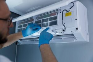 Siemer technician installing a ductless mini-split system